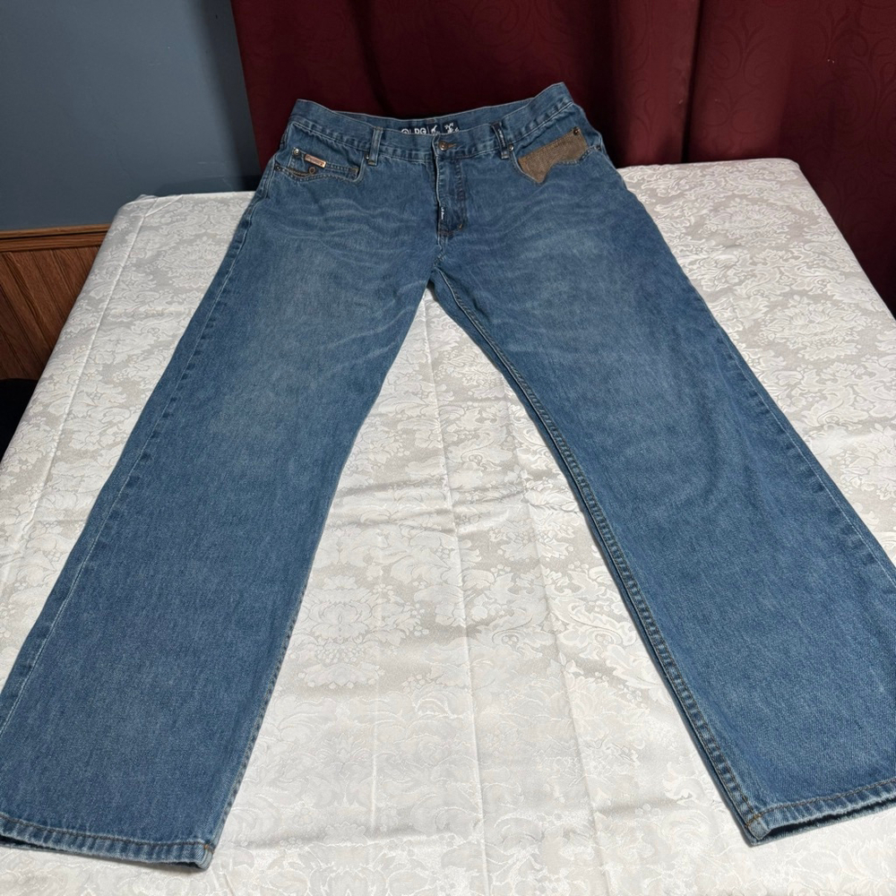 Men's vintage Y2K LRG Blue Straight Jeans Waist 38x32